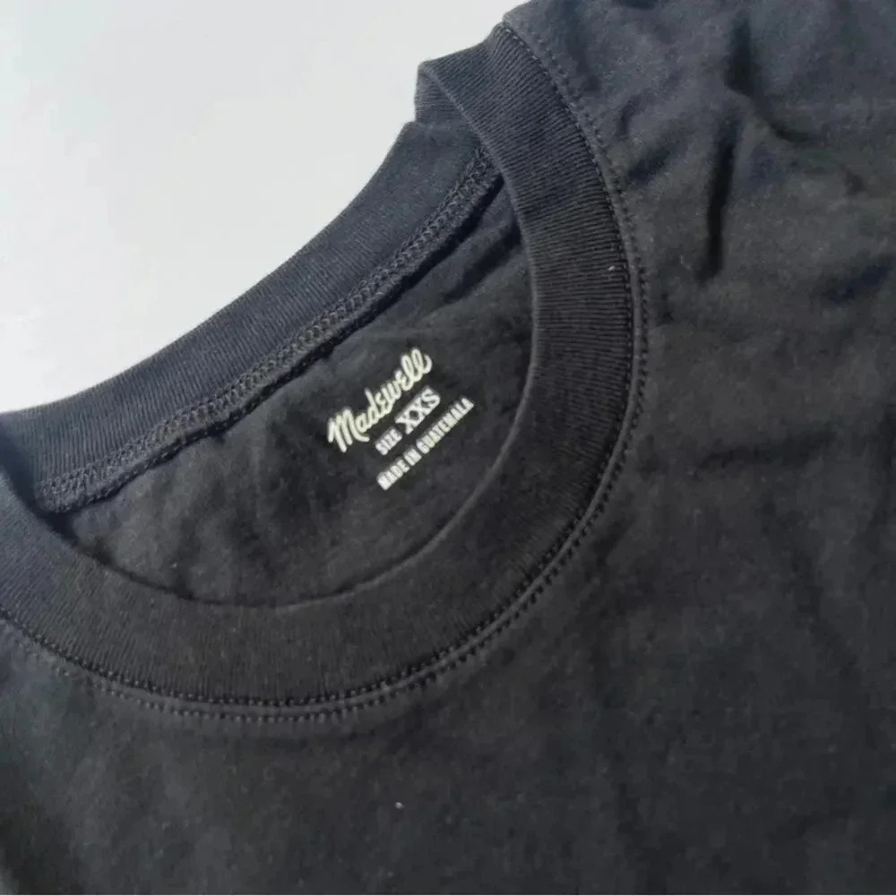 Madewell Vintage Crewneck Cotton T-Shirt in Black Size XXS NWT - Picture 5 of 6